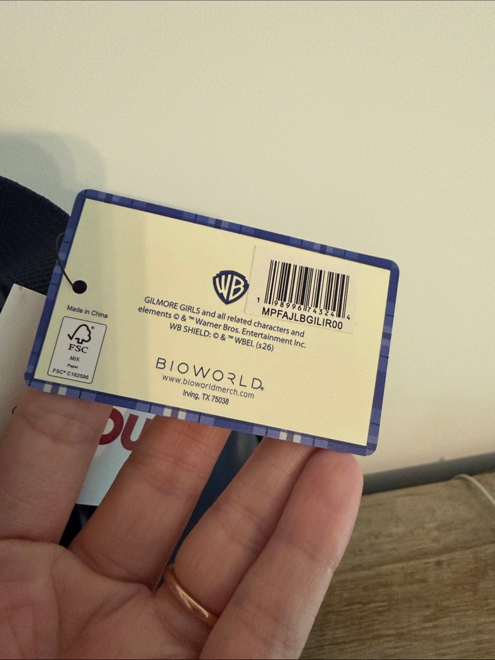 Warner Bros. Gilmore Girls Navy and White Checkered Mini Backpack - Picture 5 of 6